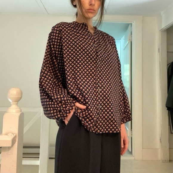 DÔEN Blouse Doen Ojai Printed Button Front Top in Harbor Medallion D’Arles - Picture 8 of 16